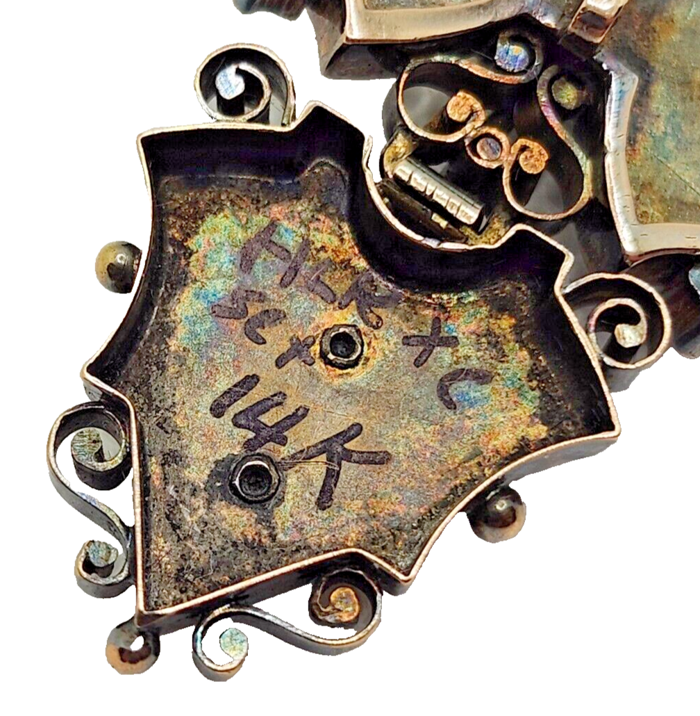 Antique Victorian 1800's Seed Pearl Enamel & 14k Gold Bar Brooch or Pendant image 6