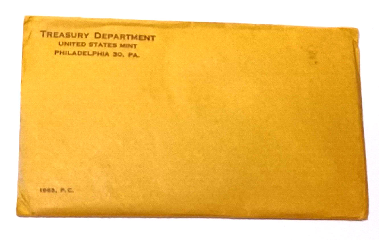 1963 U.S. Mint SILVER PROOF Set in Original Envelope image 5