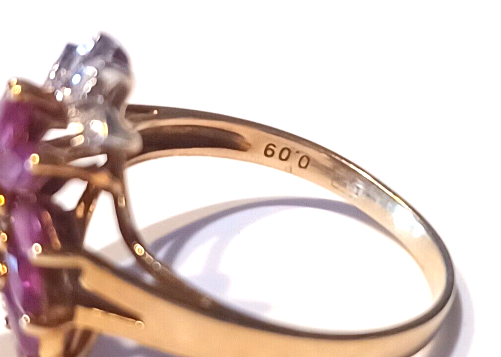 1.25cttw Ruby & Diamond Swirl Cluster 14k Yellow Gold Ring image 7