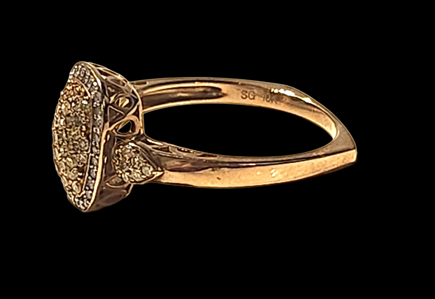 .53ctw Pave Yellow & White Diamond 10k Yellow Gold Ring image 7