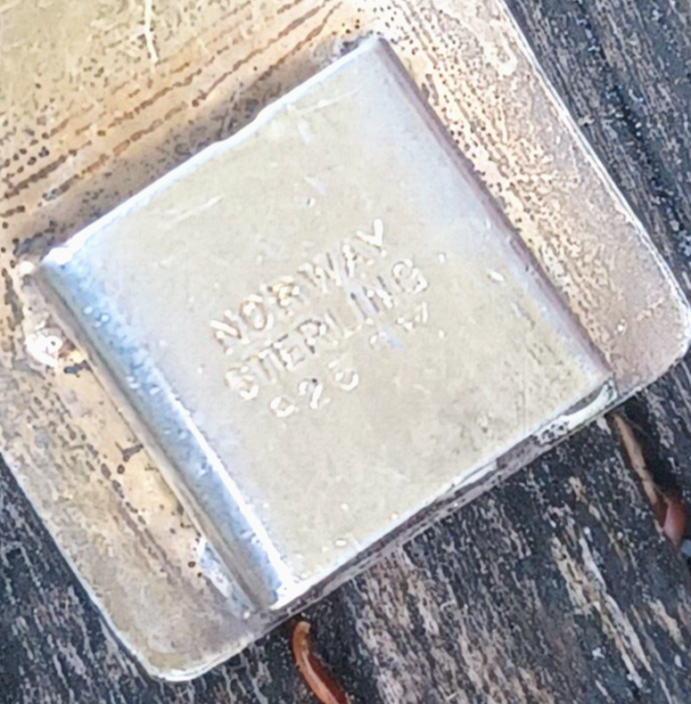 Vintage Norwegian Sterling Silver Guilloche Enamel Flower Panel Bracelet image 9