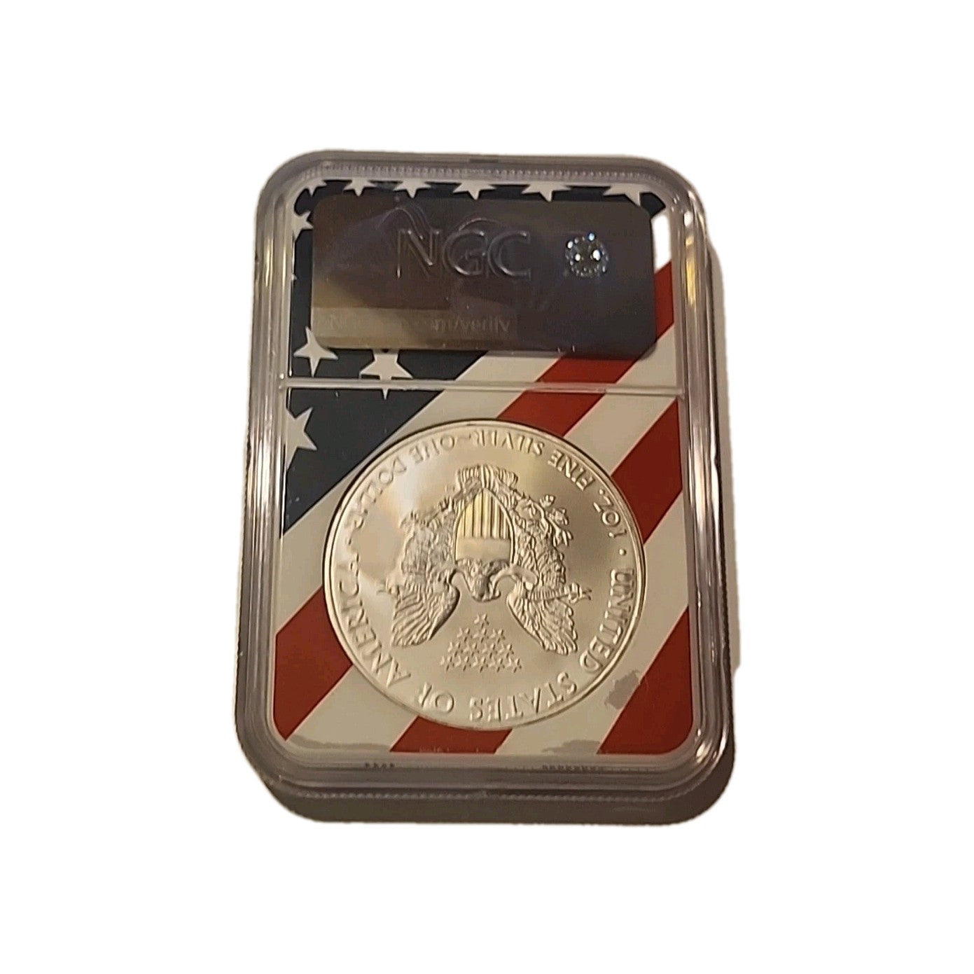 2010 US Silver $1 Eagle NGC MS69 American Flag image 1