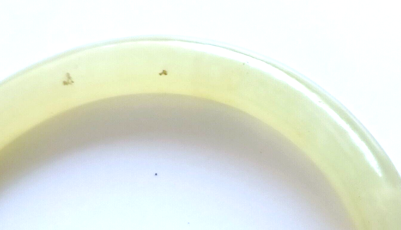 Genuine Natural Green White Jade Jadeite Round Eternity Bangle Bracelet 77mm image 4