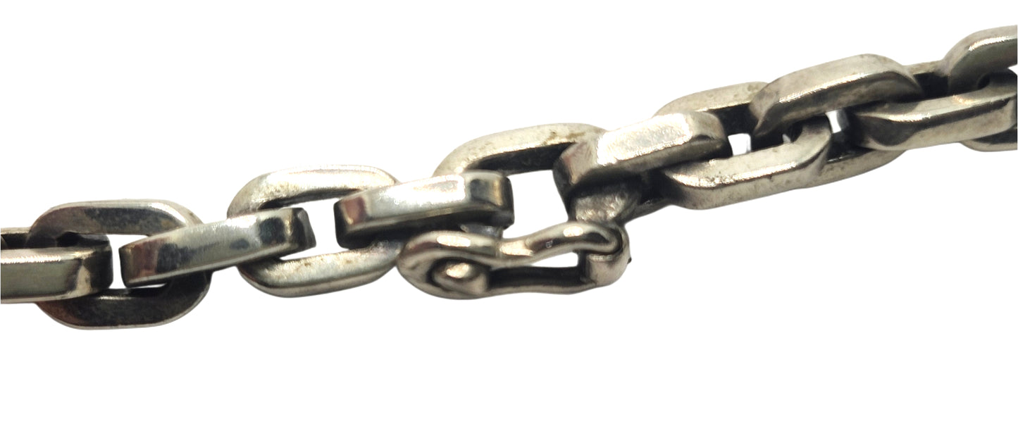 Harley Davidson Sterling Silver Mens Bar & Shield Pendant w/ Rolo Link Necklace image 6