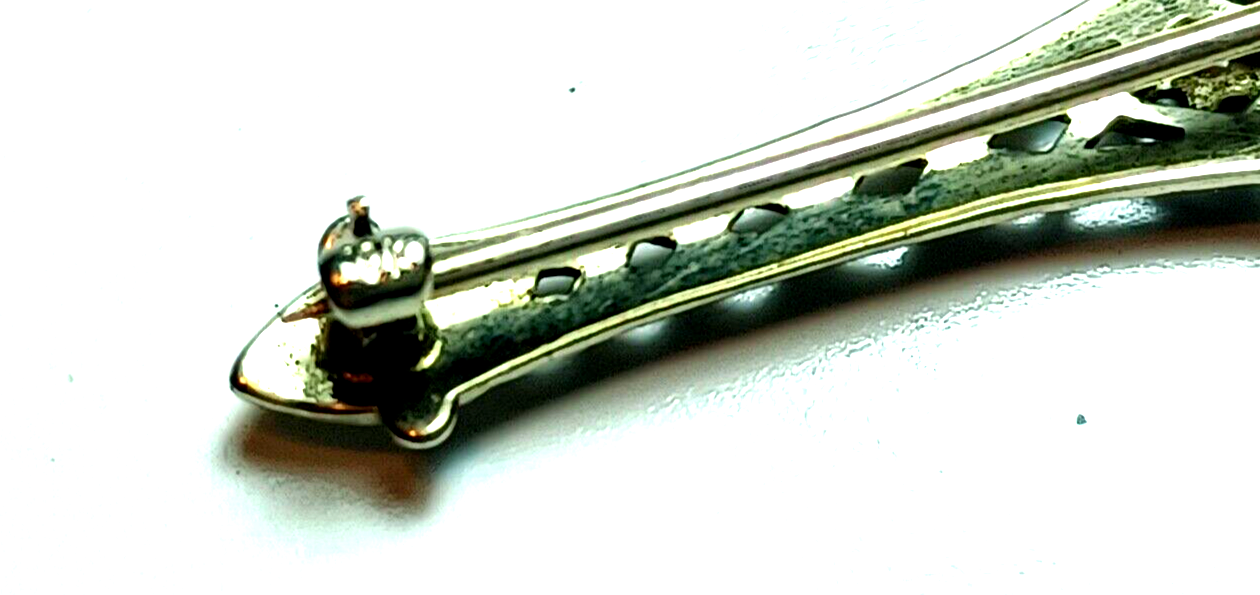 Antique Victorian Diamond Filigree 10K White Gold Bar Pin image 7