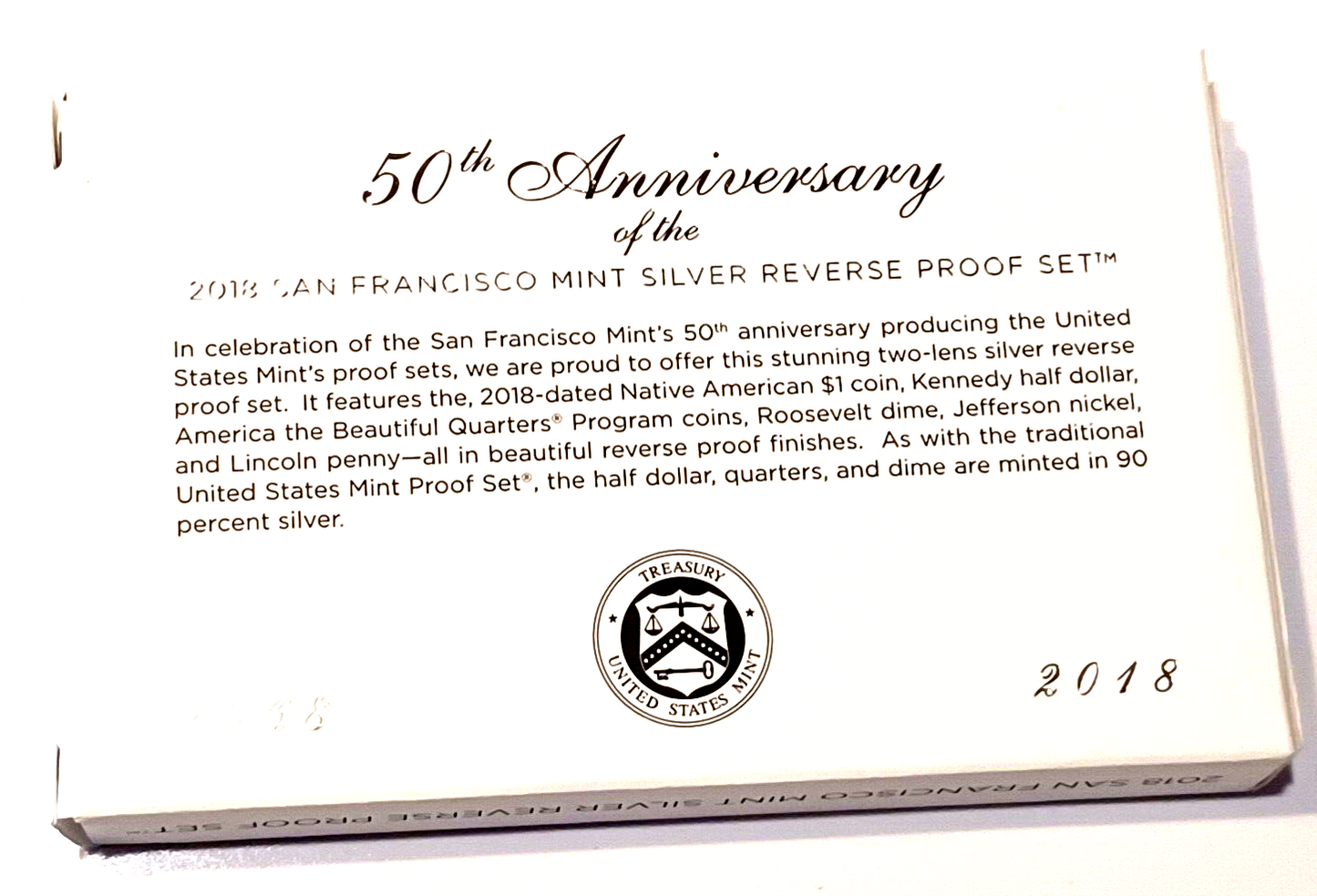 2018 S US Mint Silver Reverse Proof Set - 10 Coins w/ Box & COA image 10