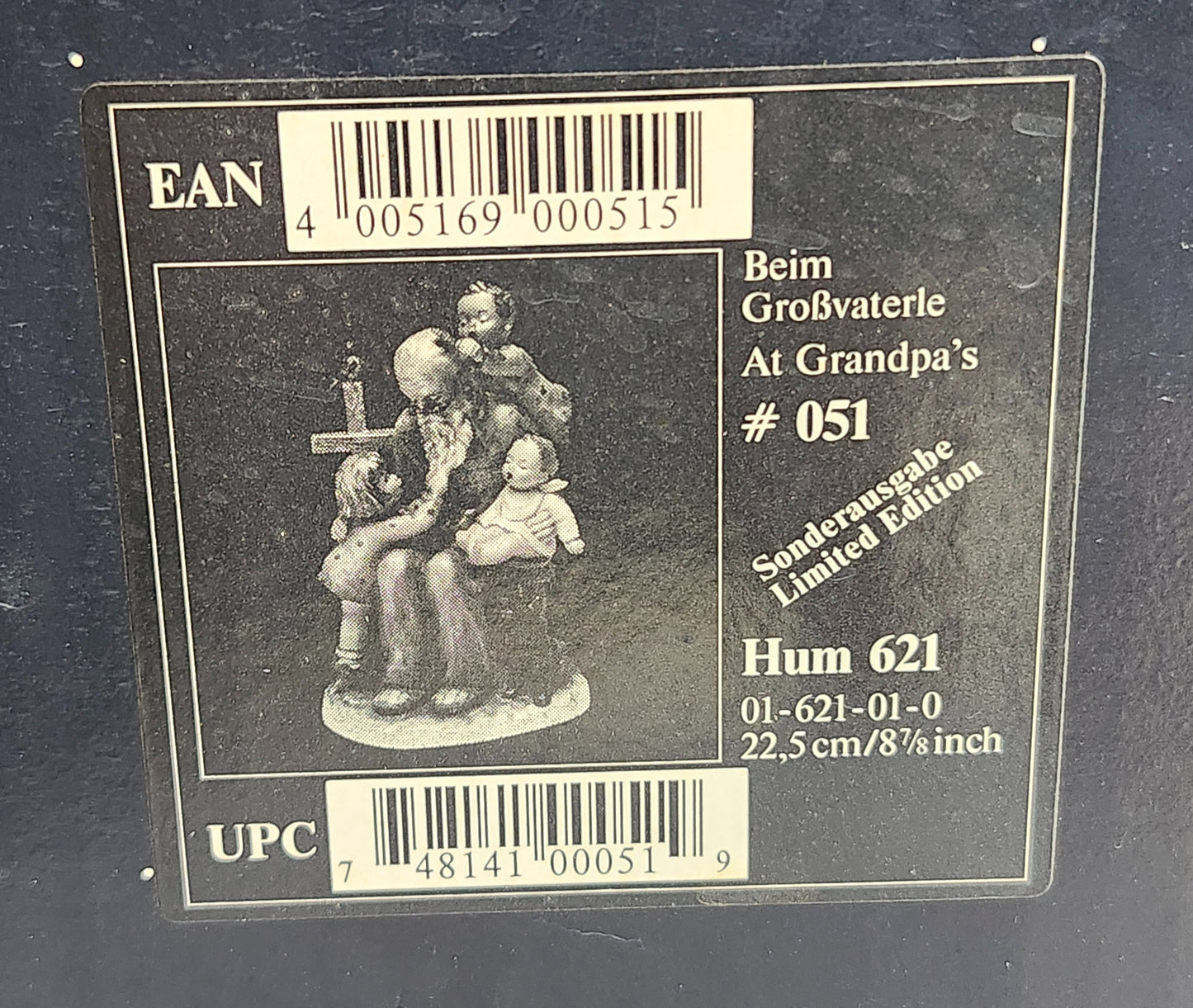 Hummel Figurine "At Grandpa's" #621 Limited Edition 275/10000 in Box image 9