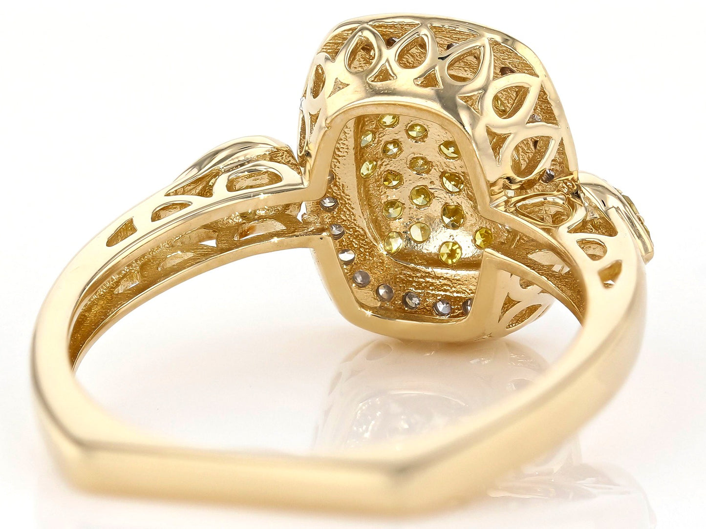 .53ctw Pave Yellow & White Diamond 10k Yellow Gold Ring image 3
