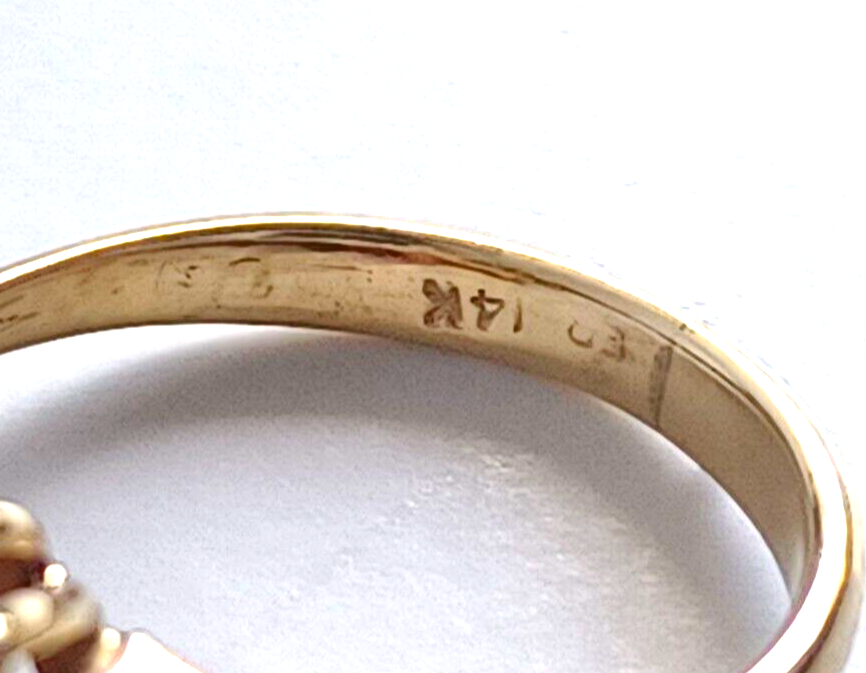 Vintage .75ct Ruby & Diamond 14K Yellow Gold Cluster Ring image 10