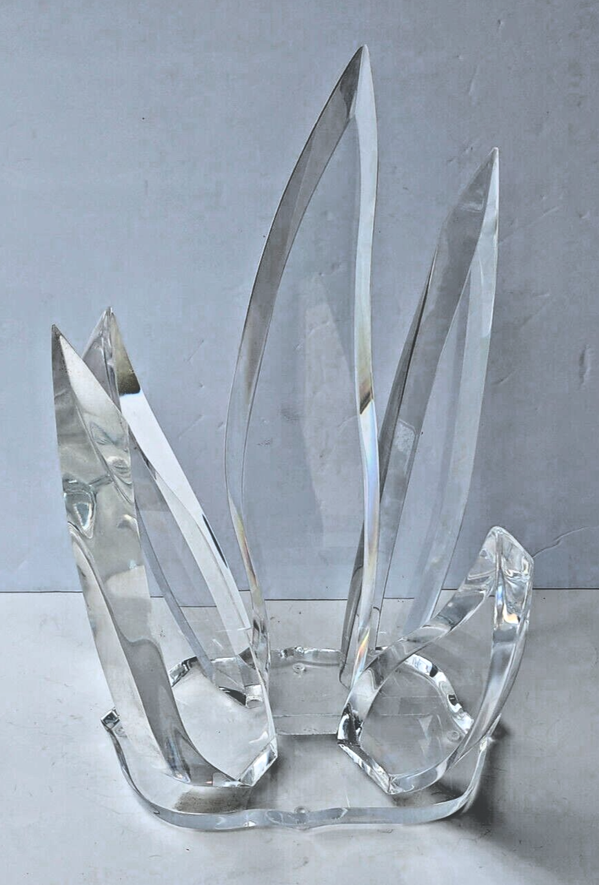 Large Mid Century Modern Abstract Fire Flames Lucite Sculpture Centerpiece image 11