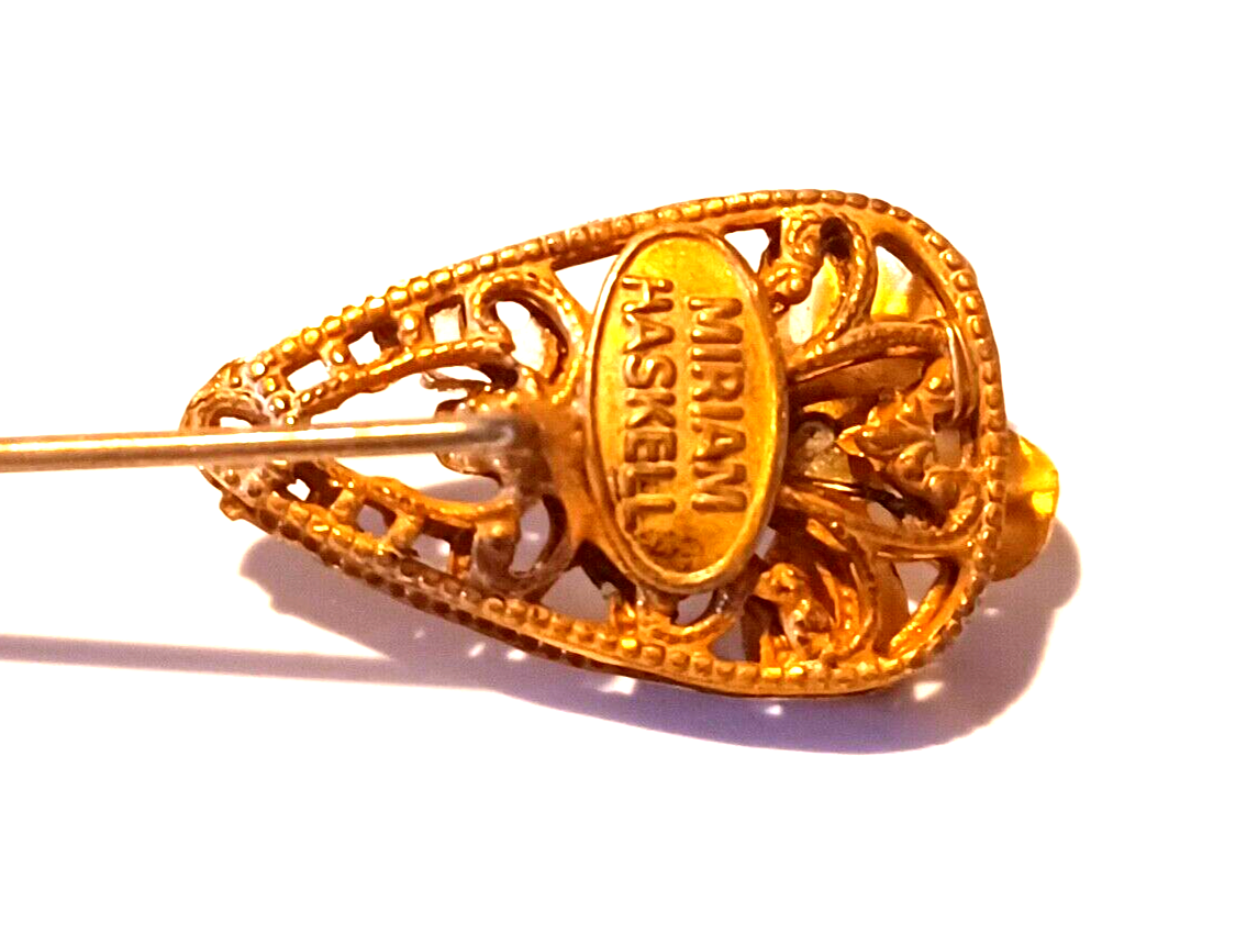 RARE Vintage Miriam Haskell 4pc Pearl & Goldtone Set Signed image 17