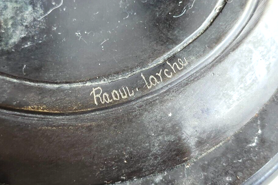 Tall Detailed Nude Woman Bent Over Bronze Statue Signed by Raoul Larche image 9