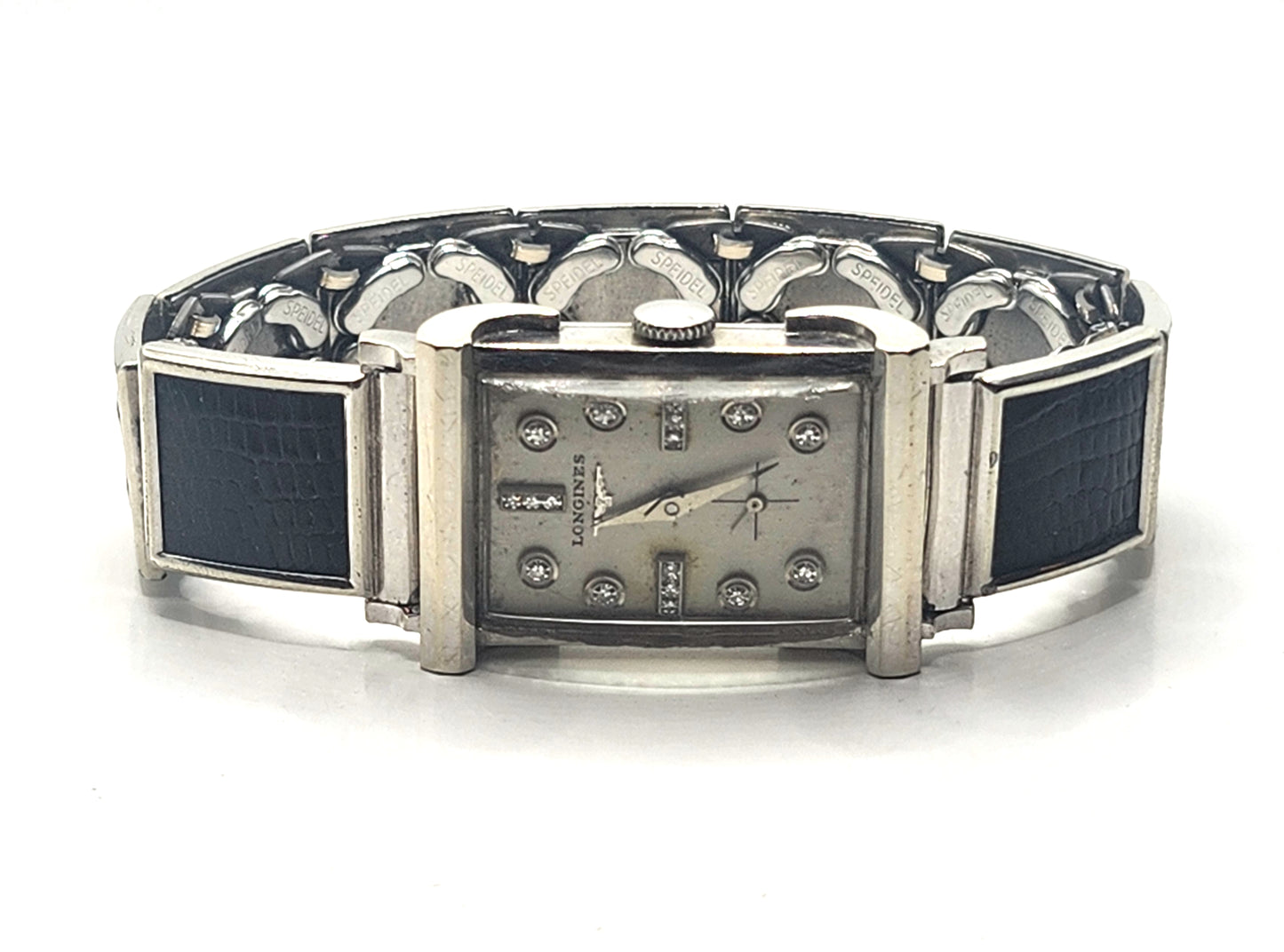 1940s Diamond Studded Longines Watch 14k White Gold image 0
