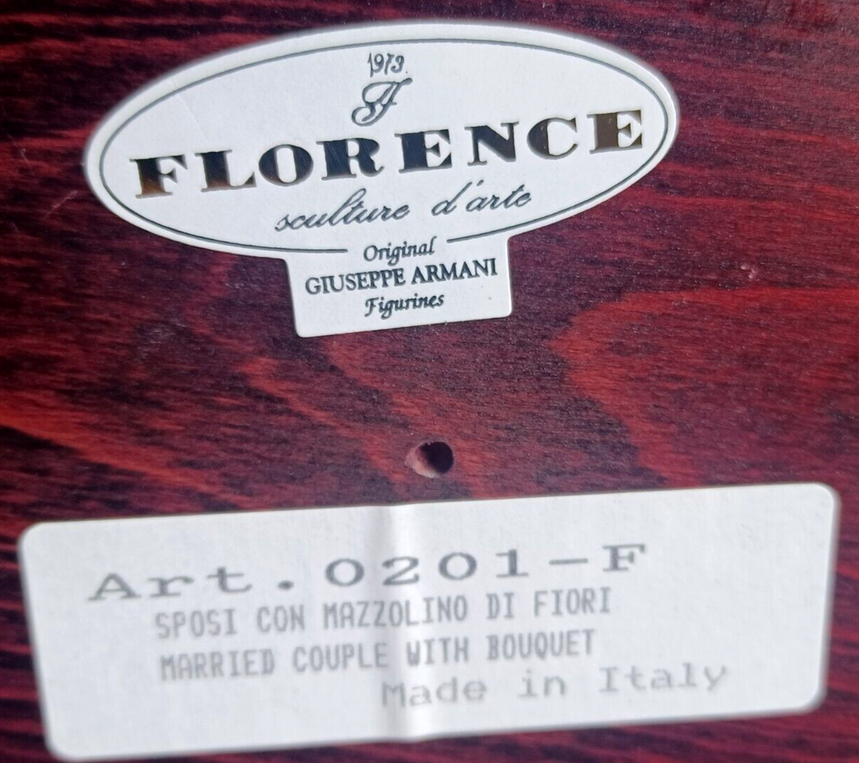 Giuseppe Armani 0201F Love in Bloom Bride & Groom Married Couple w/ Bouquet image 15