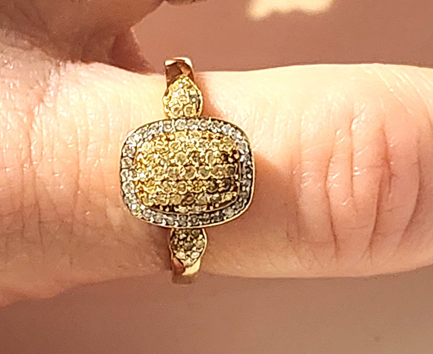 .53ctw Pave Yellow & White Diamond 10k Yellow Gold Ring image 4