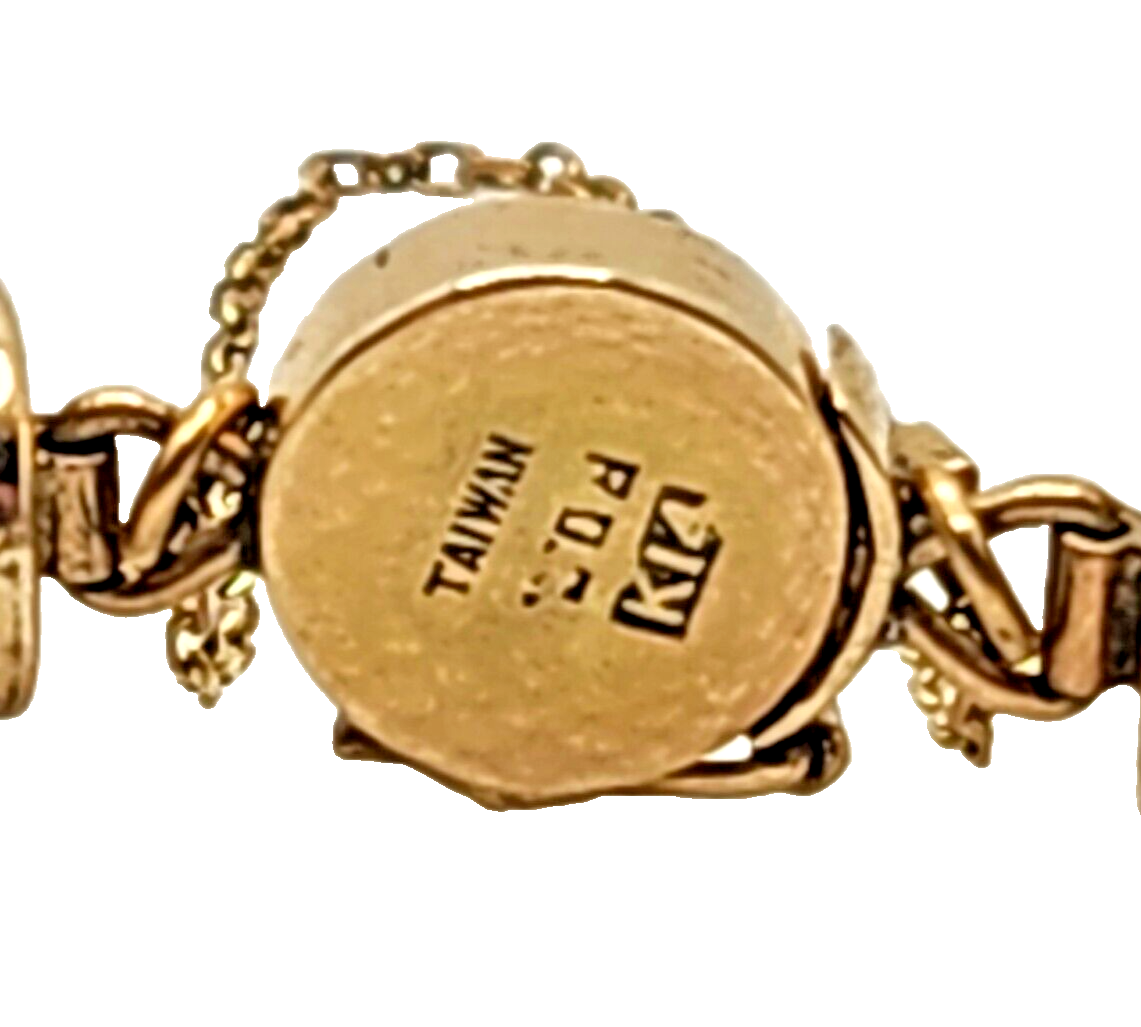 Vintage Chinese 14K Yellow Gold & Jade Link Bracelet image 9