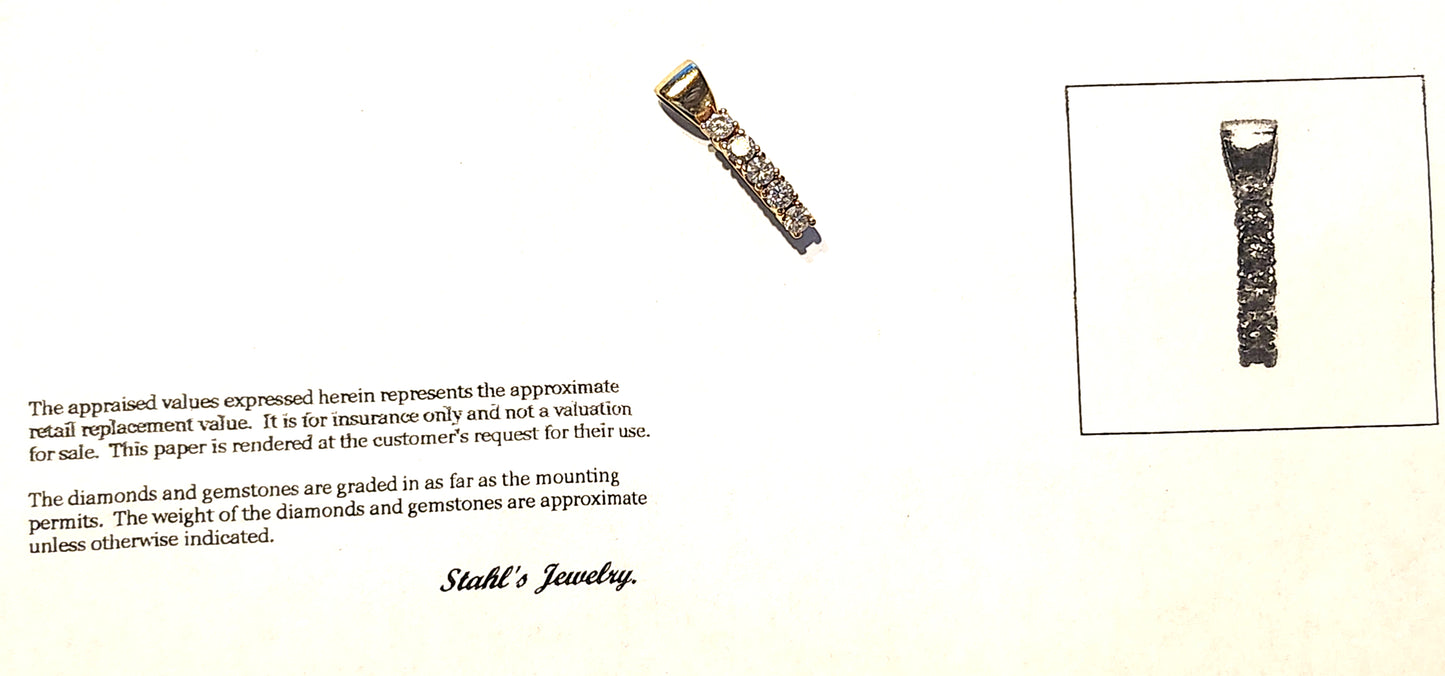 1cttw Round Diamond & 14k Yellow Gold Pendant 5-Stone image 8