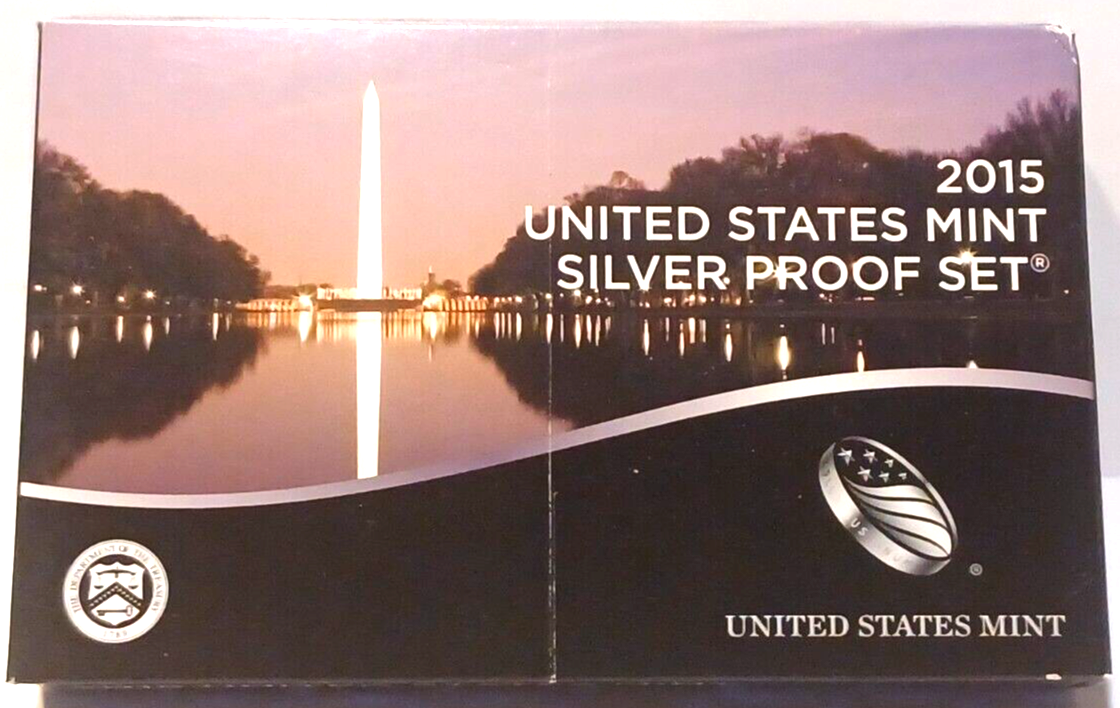 2015 S US Mint Silver Proof Set - 14 Coins COA Original Box image 13
