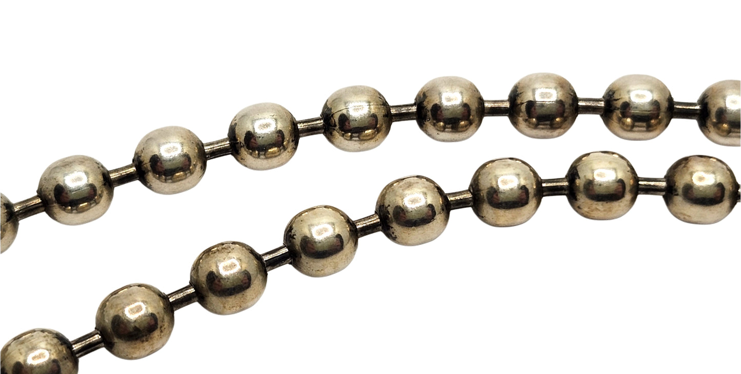 BWL Bill Wall Leather Sterling Ball Chain Necklace w/ Cross Basket image 3