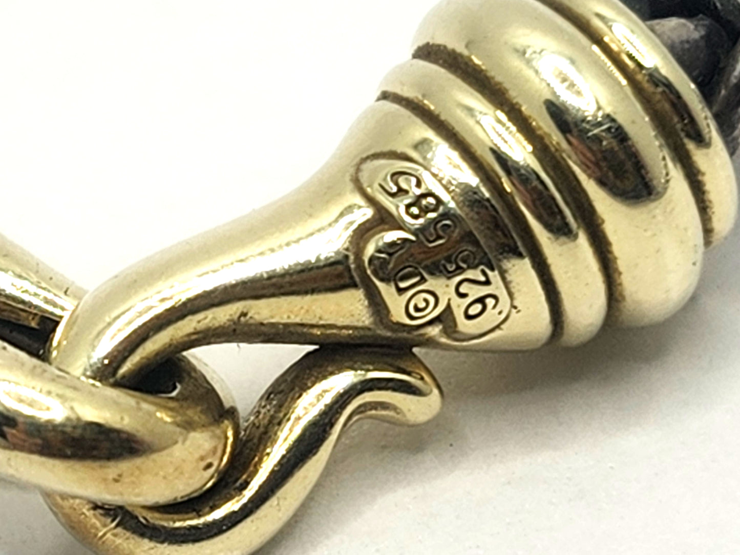 Vintage David Yurman 18" Sterling Silver Wheat Necklace with 14K Gold Clasp image 6