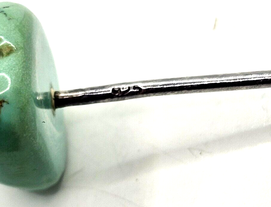 Large Chunky Turquoise Stone End on Long Sterling Silver Dangle Post Earrings image 6