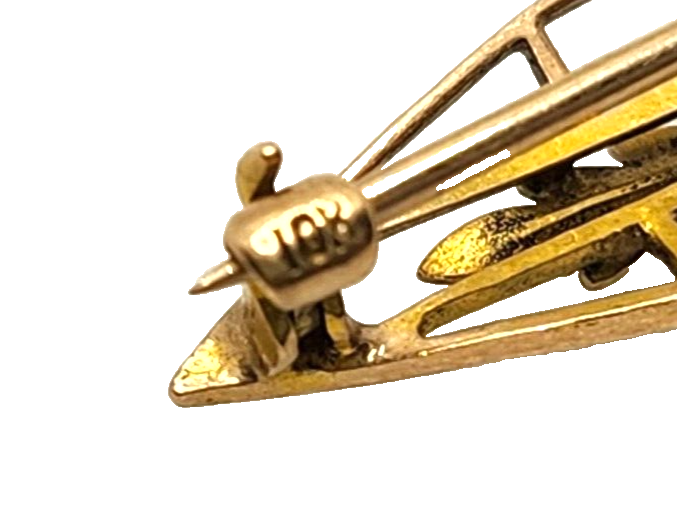 Antique Edwardian 10k Yellow Gold Amethyst Bar Pin image 4