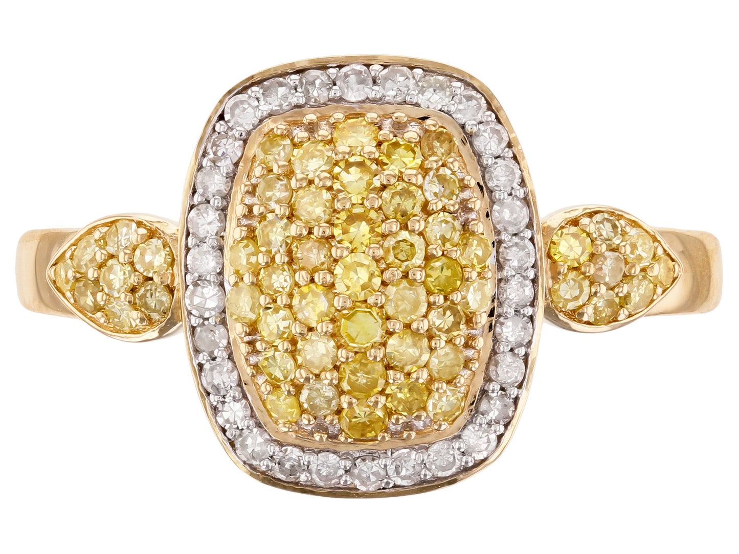 .53ctw Pave Yellow & White Diamond 10k Yellow Gold Ring image 1