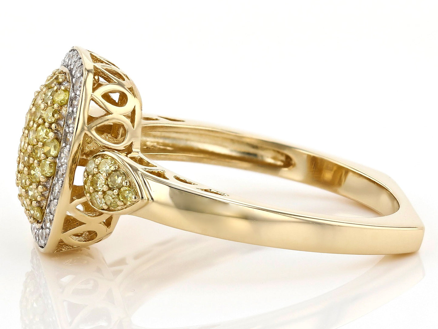 .53ctw Pave Yellow & White Diamond 10k Yellow Gold Ring image 2