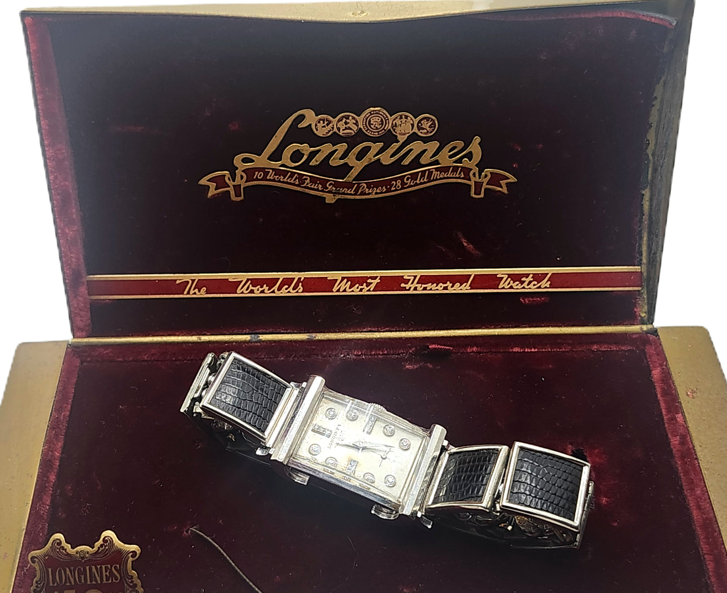 1940s Diamond Studded Longines Watch 14k White Gold image 3