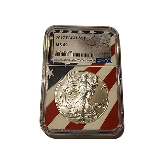 2017 US Silver $1 Eagle NGC MS69 image 0