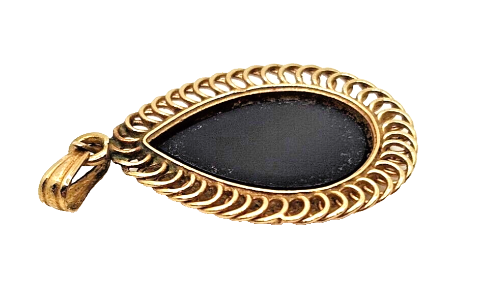 Fiery Doublet Black Opal & 14K Yellow Gold Pendant image 5