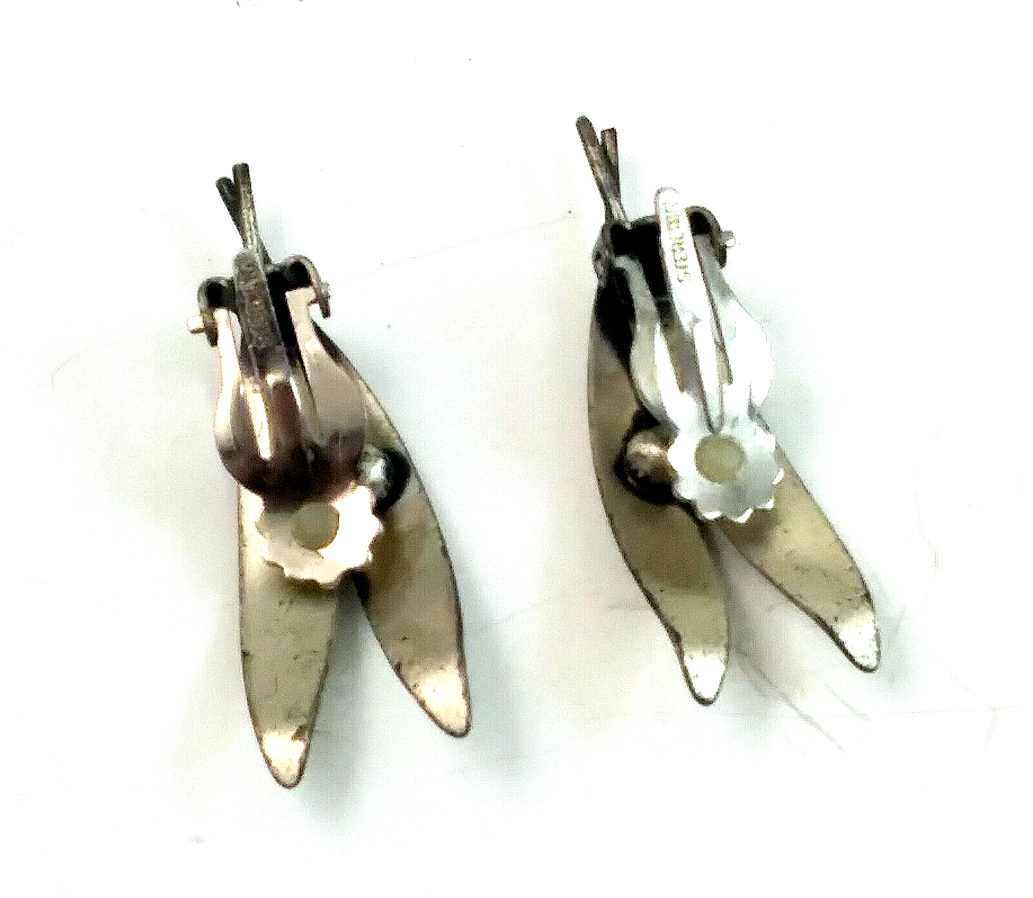 Vintage Mid Century Modern Sterling Beau Bracelet Pin & Earrings Set image 2