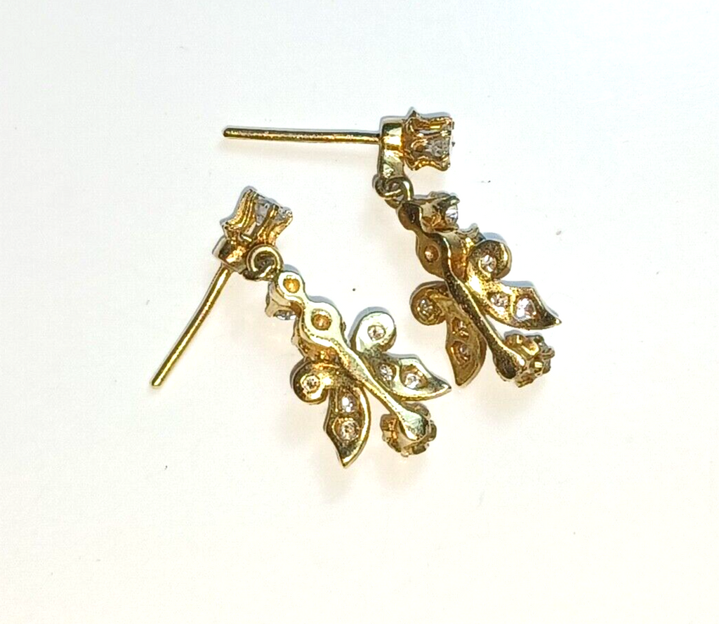 Antique Natural 1.5cttw Diamond & 14k Gold Dangle Drop Earrings image 7