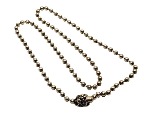 BWL Bill Wall Leather Sterling 4mm Ball Chain Skull Crossbones 20" Necklace image 0