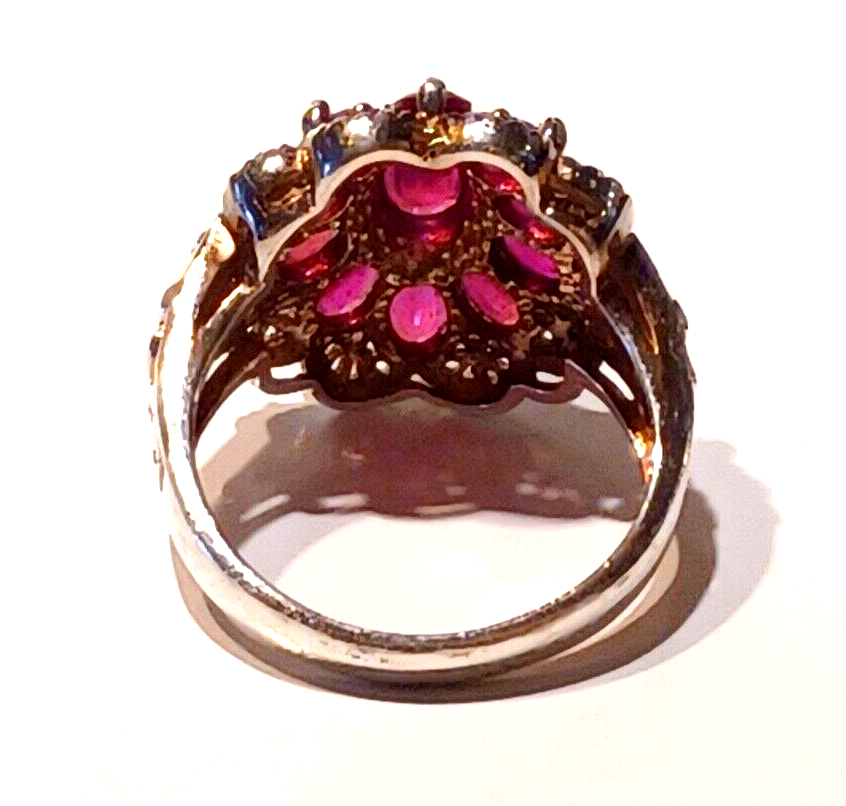 Gorgeous Oval Ruby & Sterling Silver Cocktail Ring image 7
