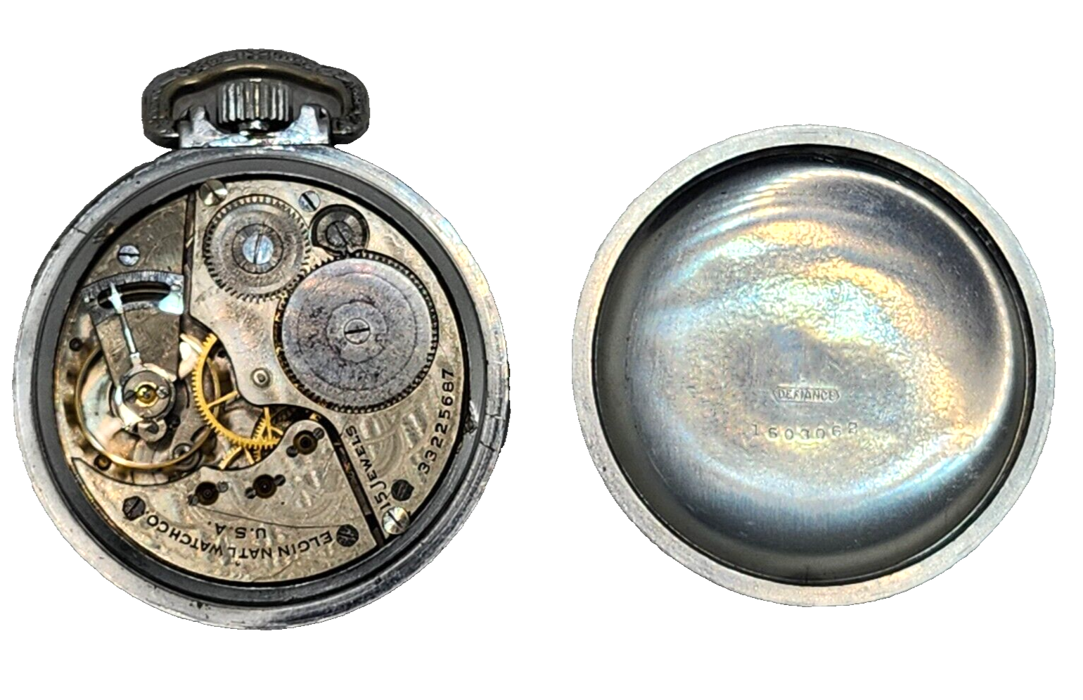 Antique Elgin 15j Pocket Watch 16s Grade 313 Model 7 w/ Train on Case image 8