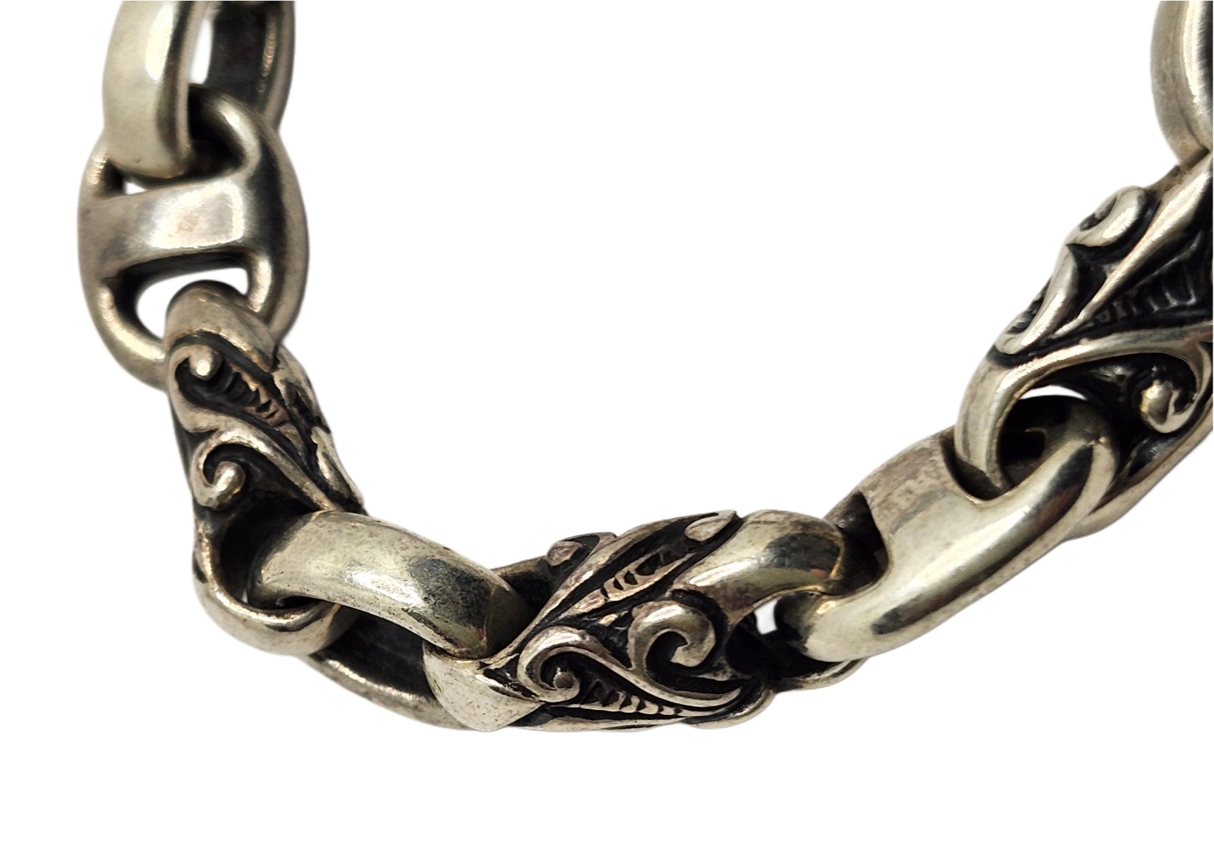 BWL Bill Wall Leather U Joint Wave Link Sterling Silver Toggle Brac image 3