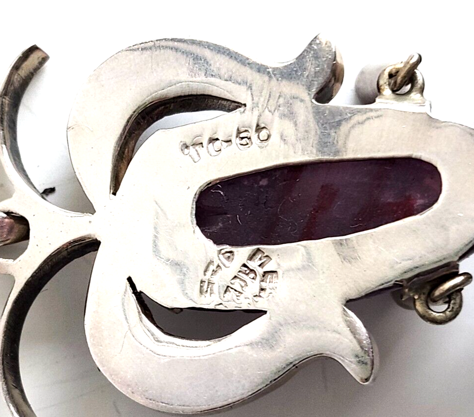 Taxco Mexico Sterling Silver Amethyst Aztec Mayan Tribal Carved Mask Pendant image 6