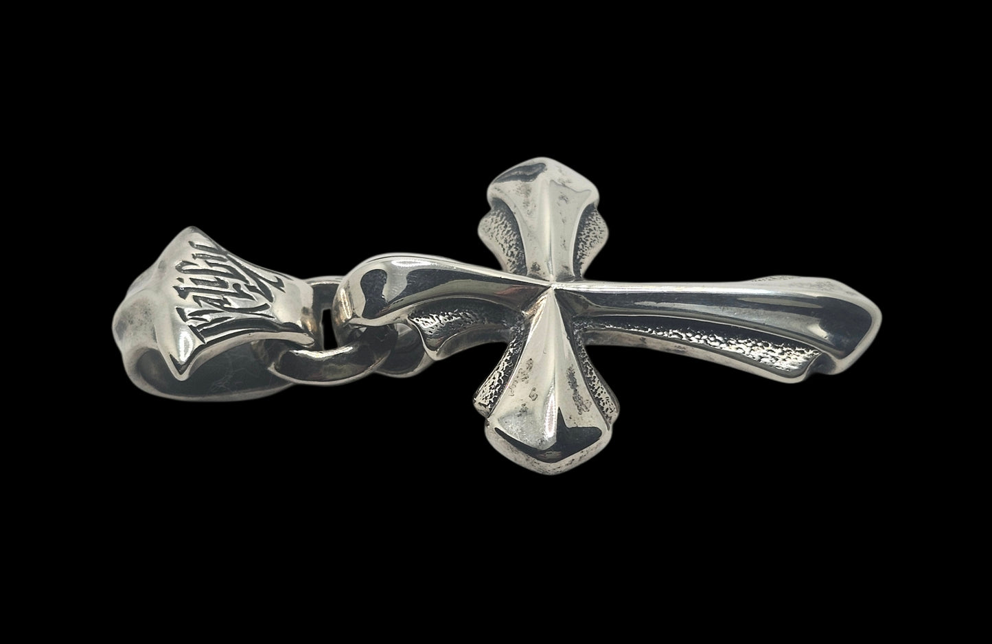 BWL Bill Wall Leather Malibu Sterling Large 2005 Cross Pendant w/ Lg Bail image 3