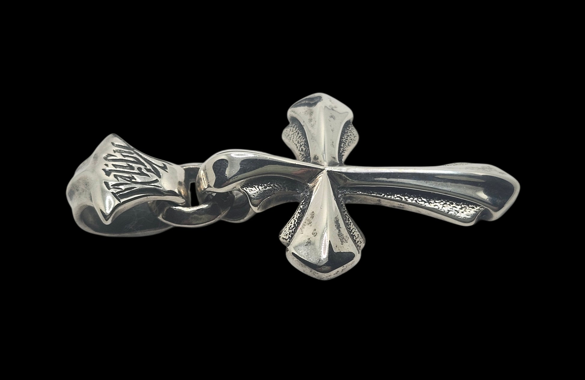 BWL Bill Wall Leather Malibu Sterling Large 2005 Cross Pendant w/ Lg Bail image 3