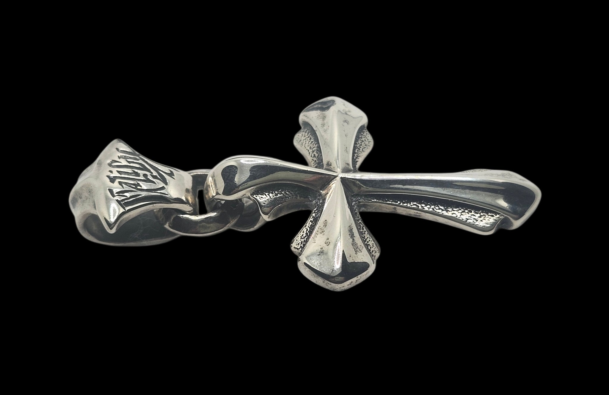 BWL Bill Wall Leather Malibu Sterling Large 2005 Cross Pendant w/ Lg Bail image 3