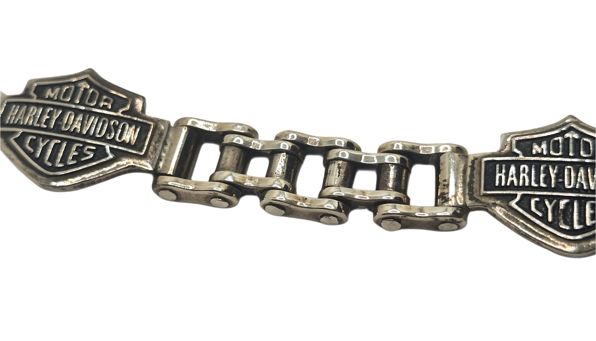 Harley Davidson Sterling Silver Bike Chain Link Bracelet image 1