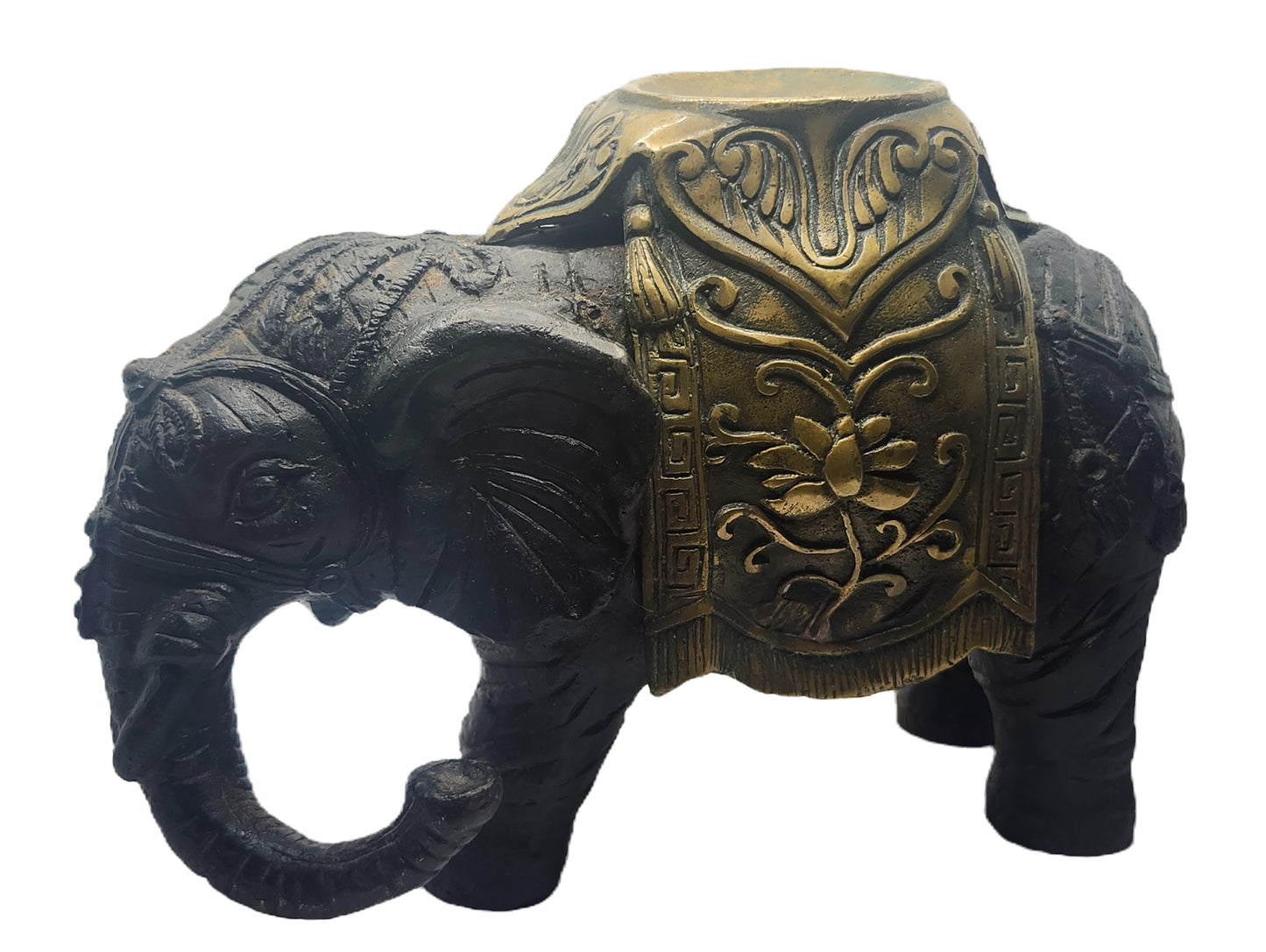 Antique19th Century Cast Iron & Brass Elephant of India Figurine image 0