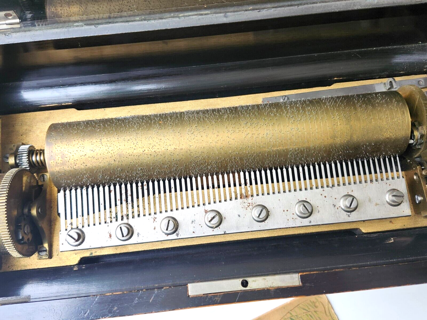 Antique M F 1840 Swiss Marque De Fabrique Cylinder Hand Crank 8 Airs Music Box image 8