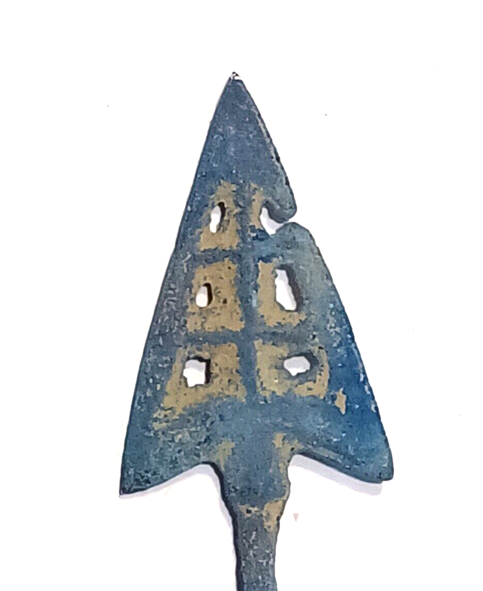 Ancient Mycenaean Bronze Age Greek Longshot Pierced Arrowhead War Relic image 6