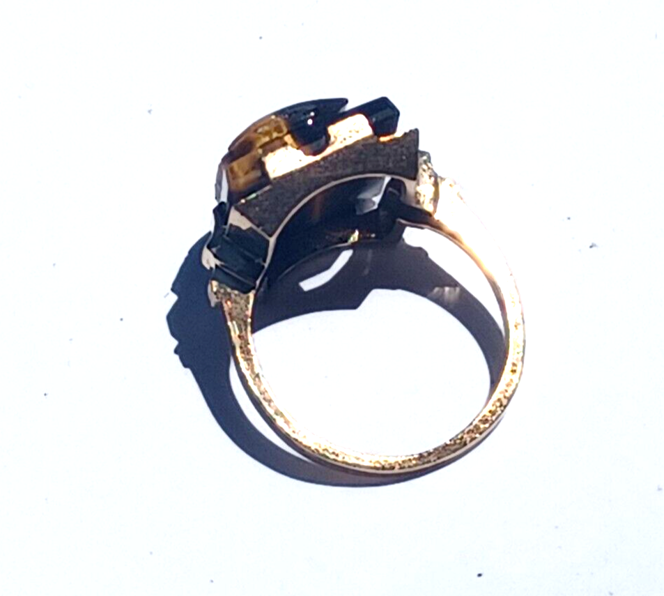 Vintage Men's Tigers Eye Roman Soldier Intaglio & 10K Gold Ring image 6