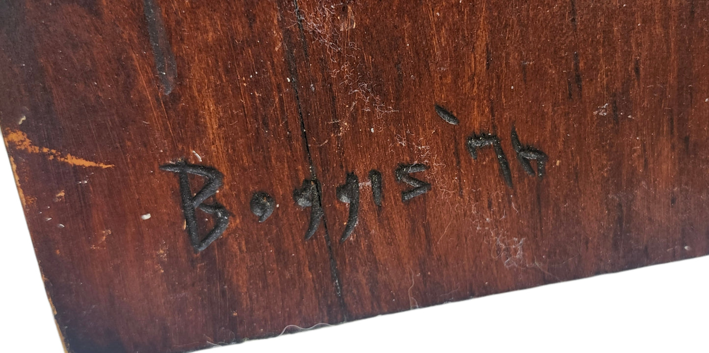 Vintage Hand Carved Native American Indian Head  Bust Wood Statue by Ed Boggis image 5