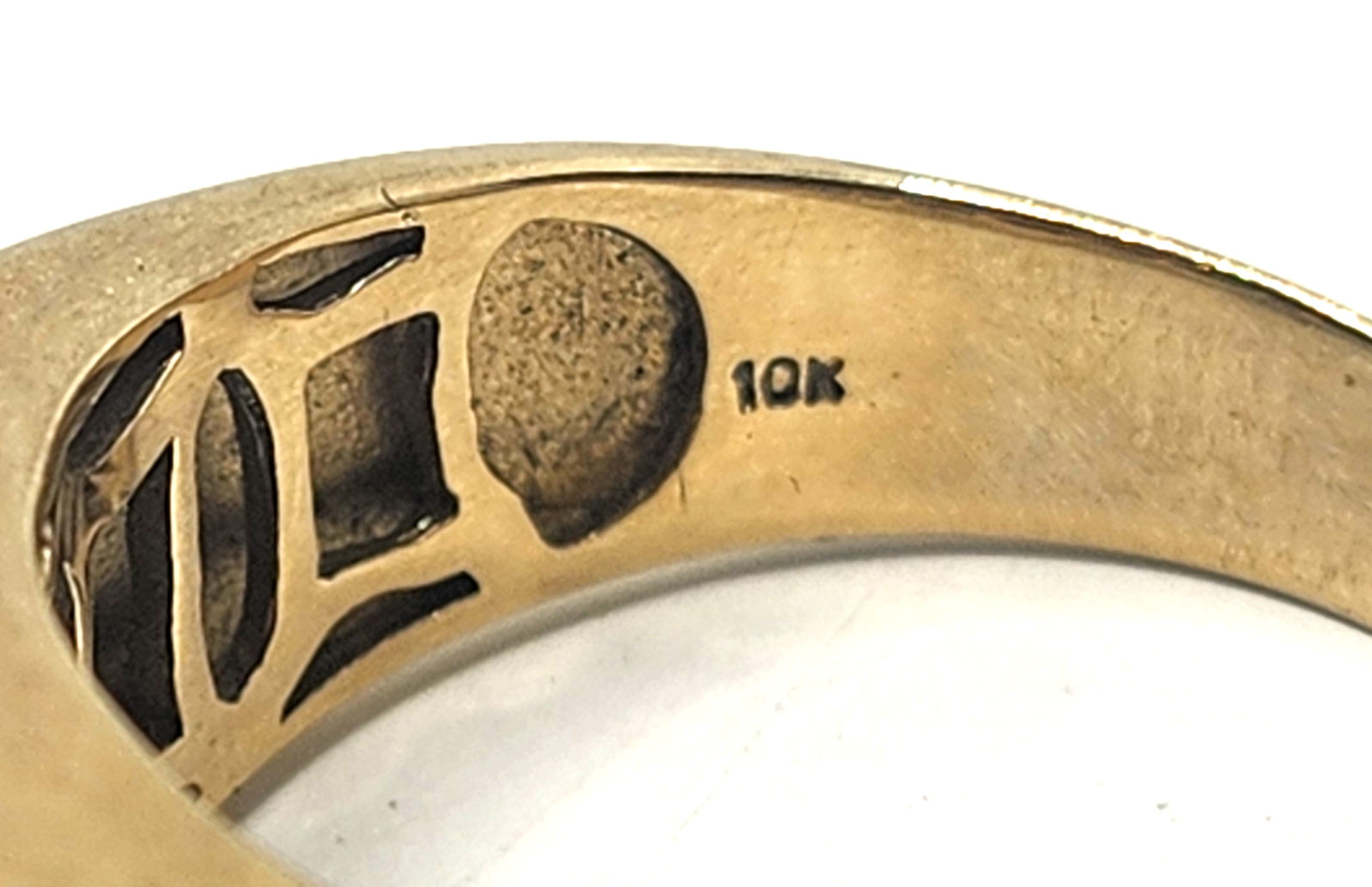 Vintage Emerald & Diamond 10k Yellow Gold Men's Ring image 6