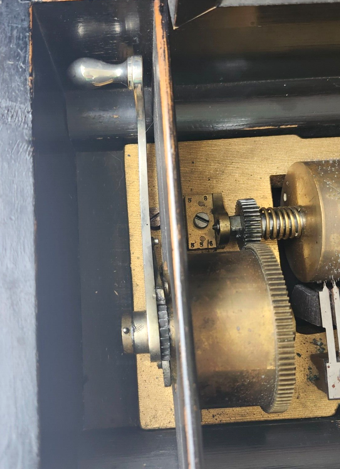 Antique M F 1840 Swiss Marque De Fabrique Cylinder Hand Crank 8 Airs Music Box image 9