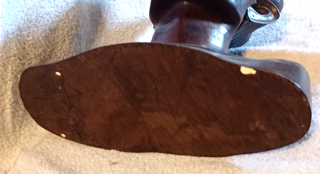 Antique African Woman Wood Carved Tribal Bust Headpiece w/ Flower Sculpture image 8